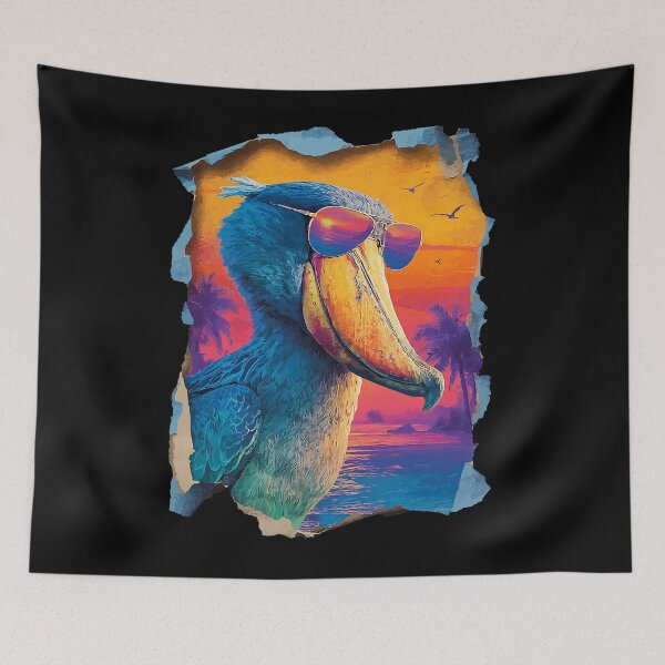Item preview, Shoebill with Sunglasses Sunset Beach Tropical Animal Summer designed and sold by Littermin.