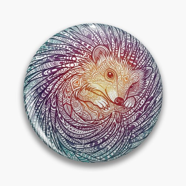 Item preview, Colorful Ornamental Hedgehog Art Design designed and sold by TurkiStudio.