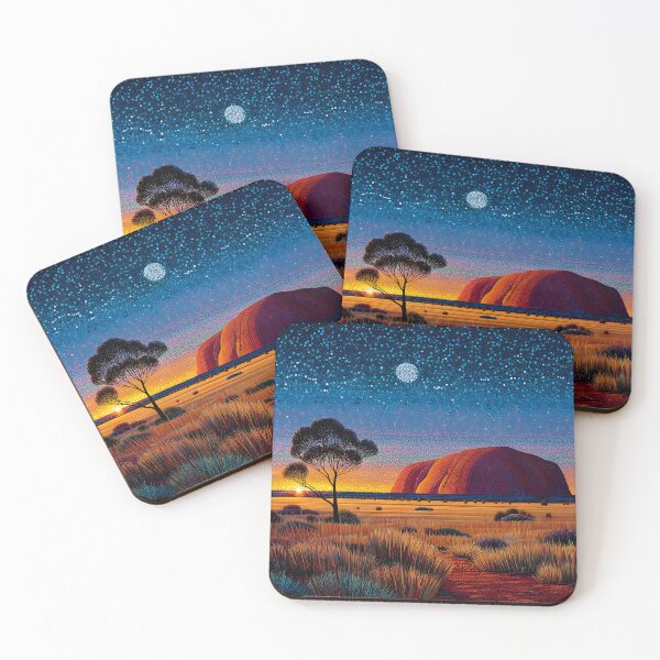 Item preview, Aboriginal Inspired Dot Art - Midnight Uluru Ayers Rock designed and sold by GrinGalore.