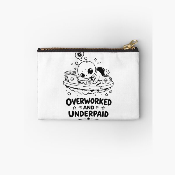 Item preview, Overworked and Underpaid Alien T-Shirt designed and sold by MaynyStudio.