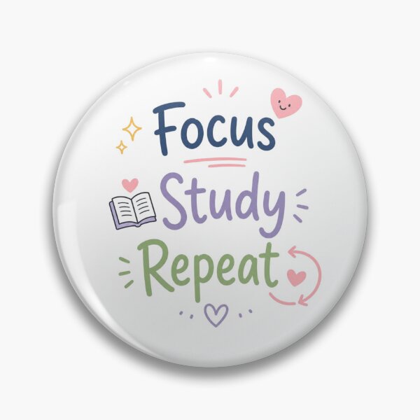 Item preview, Focus Study Repeat Cute Study Motivation Design | Kawaii Student Aesthetic Quote Sticker designed and sold by Sanika arts .