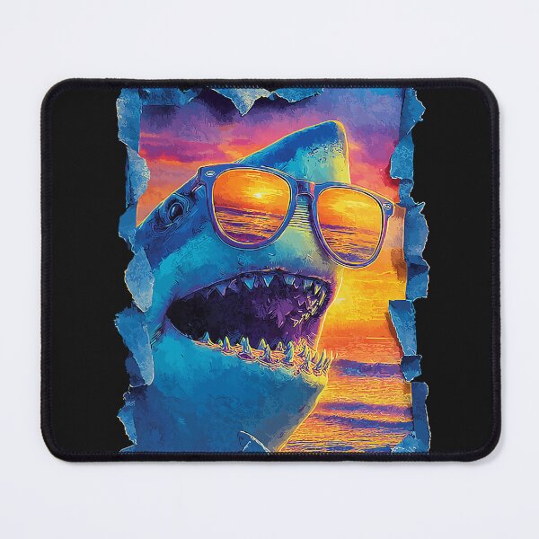 Item preview, Shark with Sunglasses Sunset Beach Tropical Animal Summer designed and sold by Littermin.