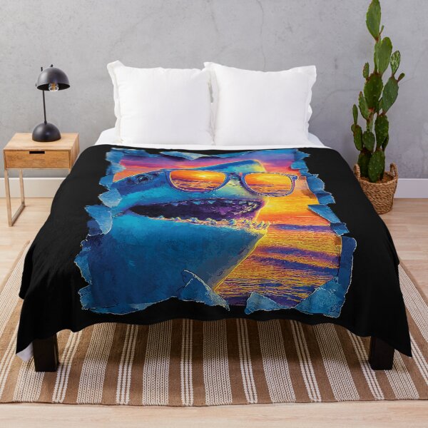 Item preview, Shark with Sunglasses Sunset Beach Tropical Animal Summer designed and sold by Littermin.