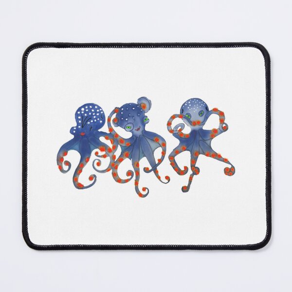 Item preview, Twirls Funny Whimsical Octopus Triplet Doodle designed and sold by drawfreak.