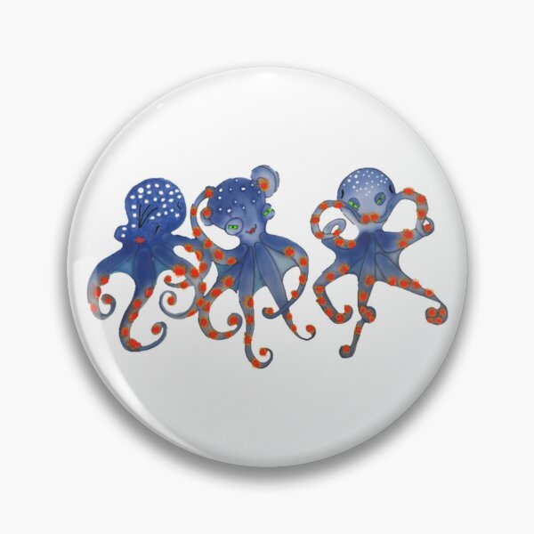 Item preview, Twirls Funny Whimsical Octopus Triplet Doodle designed and sold by drawfreak.