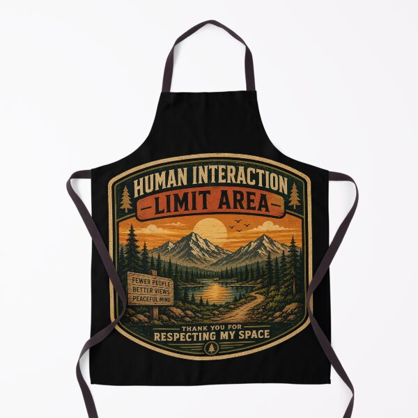 Item preview, Human Interaction Limit Area – Retro Hiking Introvert Nature Design designed and sold by MotylekAnia.