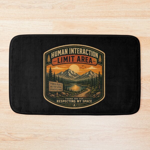 Item preview, Human Interaction Limit Area – Retro Hiking Introvert Nature Design designed and sold by MotylekAnia.