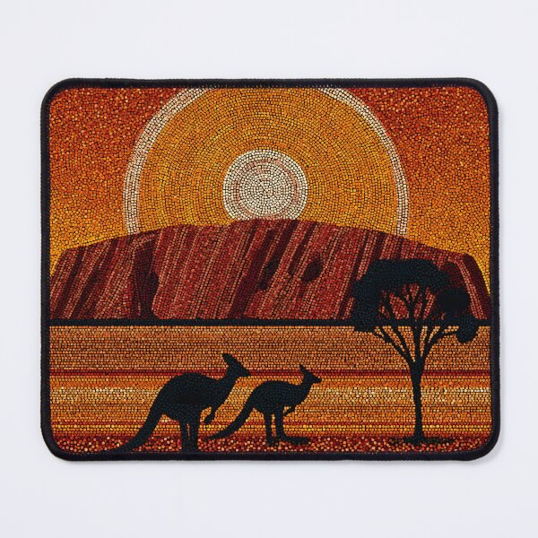 Item preview, Aboriginal Inspired Dot Art - Ayers Rock Uluru At Reddish Brown designed and sold by GrinGalore.