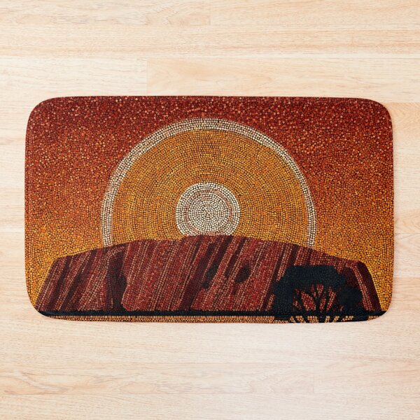 Item preview, Aboriginal Inspired Dot Art - Ayers Rock Uluru At Reddish Brown designed and sold by GrinGalore.
