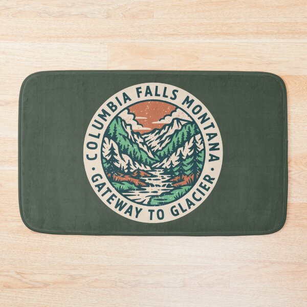Item preview, Columbia Falls Montana Gateway to Glacier Vintage Mountain Badge designed and sold by ArcticFoxStudio.