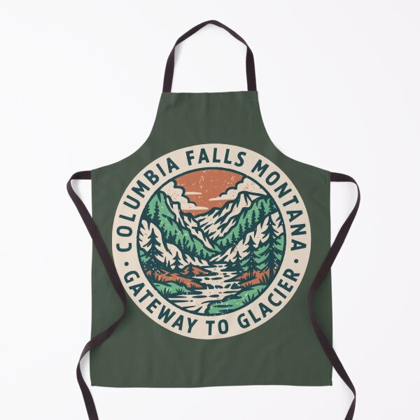Item preview, Columbia Falls Montana Gateway to Glacier Vintage Mountain Badge designed and sold by ArcticFoxStudio.
