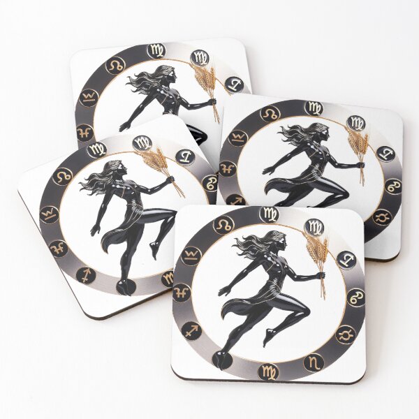 Item preview, Black Gold Virgo Zodiac Sign Metallic Art designed and sold by Bluesax.