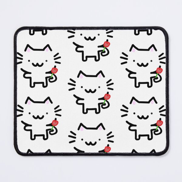 Item preview, Smiling Cat Holding Red Flower designed and sold by AestheteArchive.