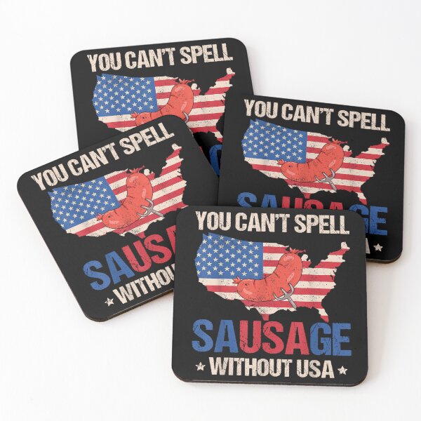Item preview, you cant spell sausage without usa 4th of july america flag  designed and sold by mariazin.