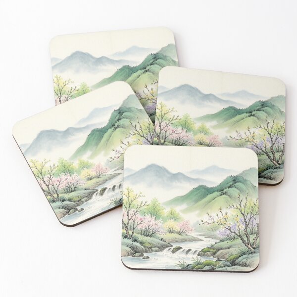 Item preview, Spring Mountains Landscape — Chinese Ink Art designed and sold by Enchanting East.
