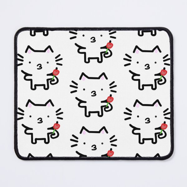 Item preview, Kissy Cat Holding Red Flower designed and sold by AestheteArchive.