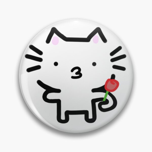 Item preview, Kissy Cat Holding Red Flower designed and sold by AestheteArchive.