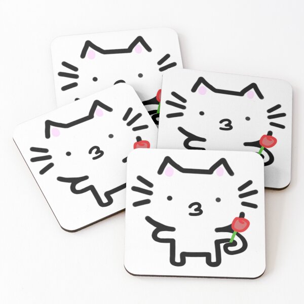 Item preview, Kissy Cat Holding Red Flower designed and sold by AestheteArchive.