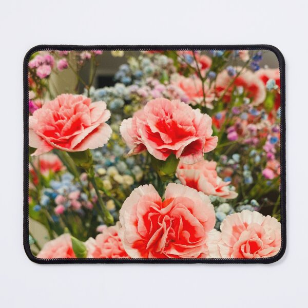 Item preview, Vibrant Pink Carnations and Colorful Baby's Breath Bouquet designed and sold by BalkanBloom.