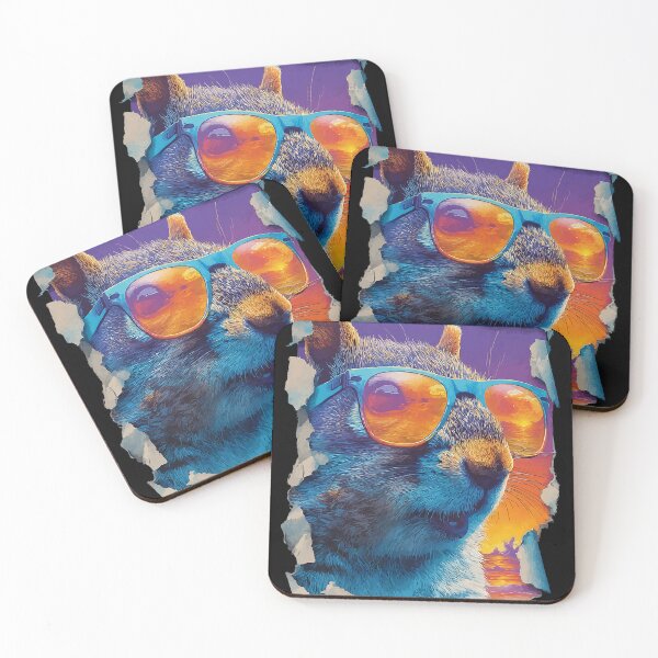 Item preview, Squirrel with Sunglasses Sunset Beach Tropical Animal Summer designed and sold by Littermin.