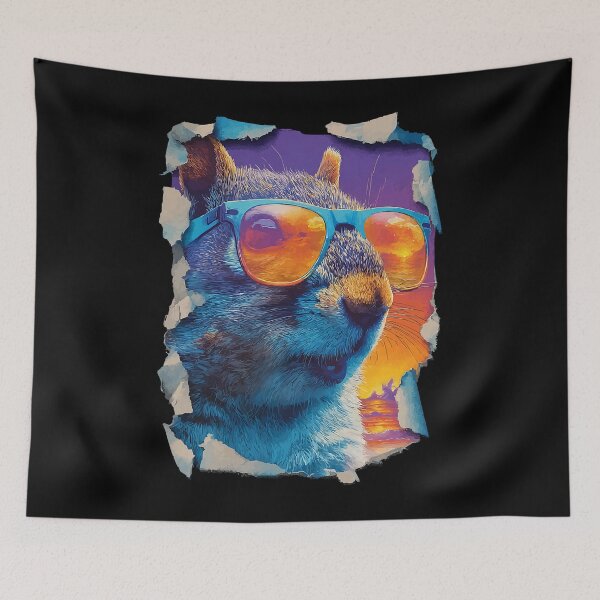 Item preview, Squirrel with Sunglasses Sunset Beach Tropical Animal Summer designed and sold by Littermin.