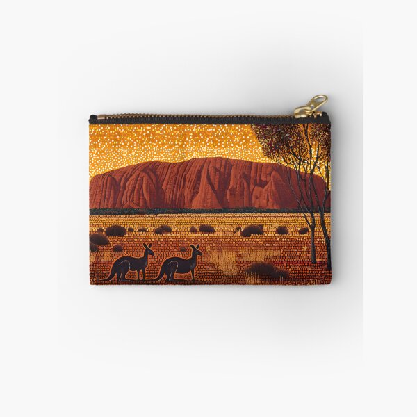 Item preview, Aboriginal Inspired Dot Art - Two Kangaroos Near Uluru designed and sold by GrinGalore.