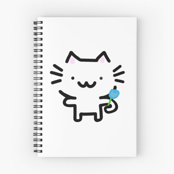 Aperçu de l'œuvre Chat souriant tenant une fleur bleue créée et vendue par AestheteArchive.