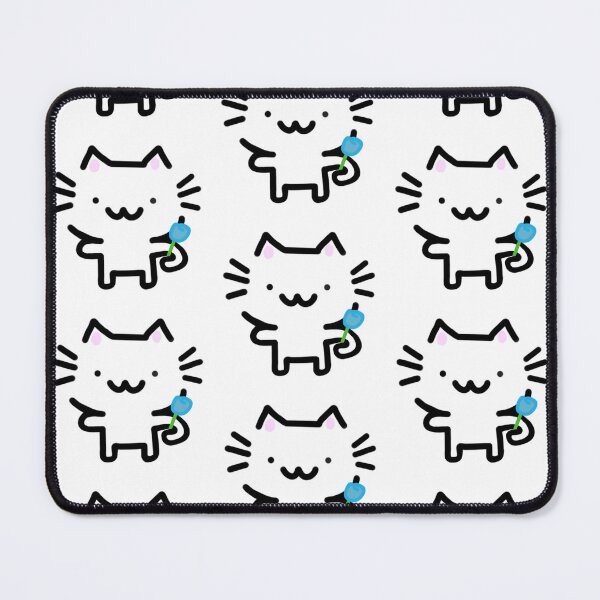 Item preview, Smiling Cat Holding Blue Flower designed and sold by AestheteArchive.