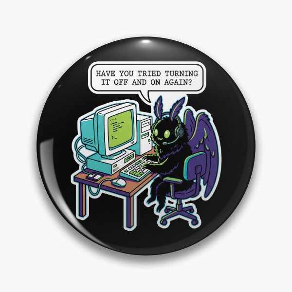 Item preview, Have You Tried Turning It Off And On Again Shirt, Funny IT Support Mothman Tee, Tech Support Humor Graphic, Retro Computer Nerd Apparel designed and sold by KAYJAY DESIGNS.