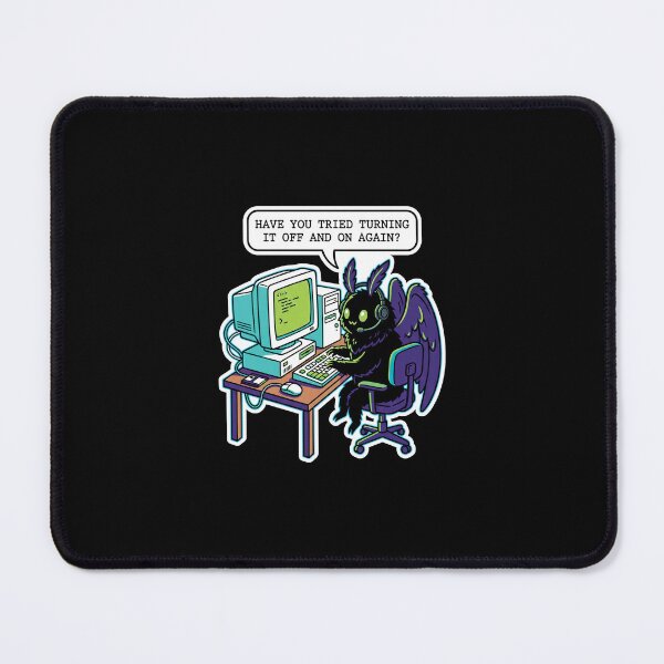 Item preview, Have You Tried Turning It Off And On Again Shirt, Funny IT Support Mothman Tee, Tech Support Humor Graphic, Retro Computer Nerd Apparel designed and sold by KAYJAY DESIGNS.