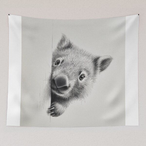 Item preview, Curious wombat Peeking designed and sold by lautir.