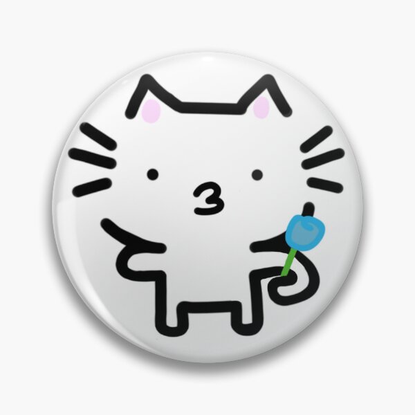 Item preview, Kissy Cat Holding Blue Flower designed and sold by AestheteArchive.
