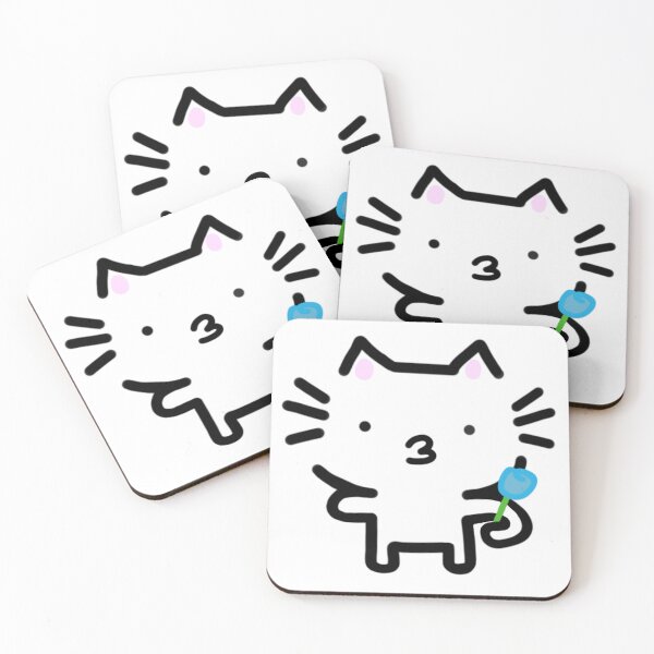 Item preview, Kissy Cat Holding Blue Flower designed and sold by AestheteArchive.