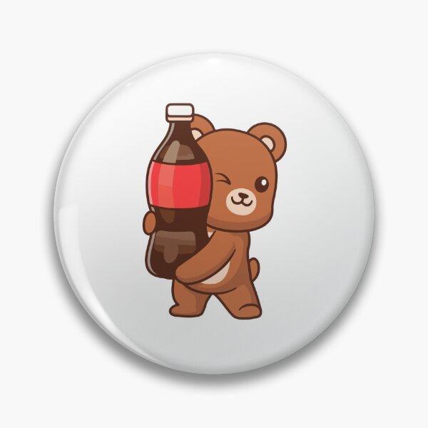 Item preview, Cute Teddy Bear Holding Soda Bottle Cartoon designed and sold by Julieneilw.