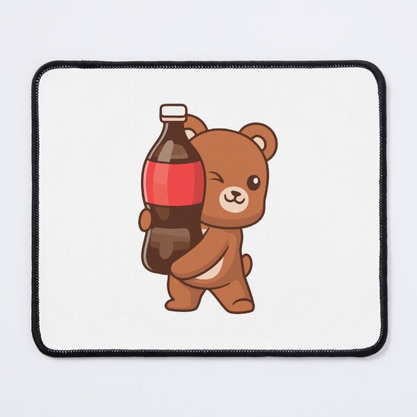 Item preview, Cute Teddy Bear Holding Soda Bottle Cartoon designed and sold by Julieneilw.