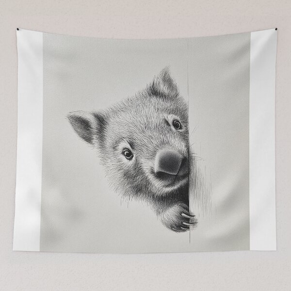 Item preview, Curious Peeking wombat poster designed and sold by lautir.