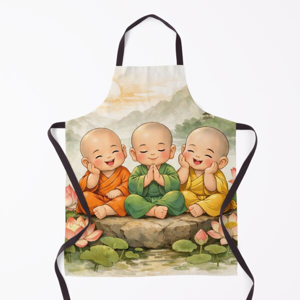 Item preview, Happy Little Monks Spiritual Art designed and sold by hutofdesigns.
