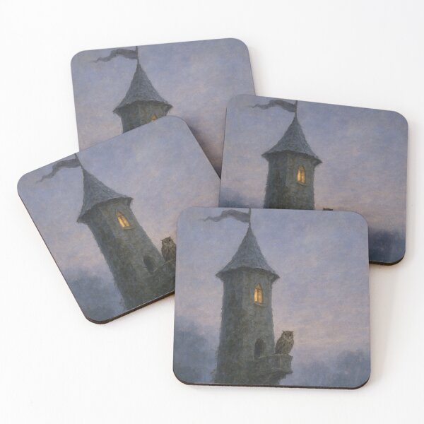 Item preview, Medieval Fantasy Art | Mist-Shrouded Watchtower at Twilight | Dark Enchanted Tower Art designed and sold by yeeted17.