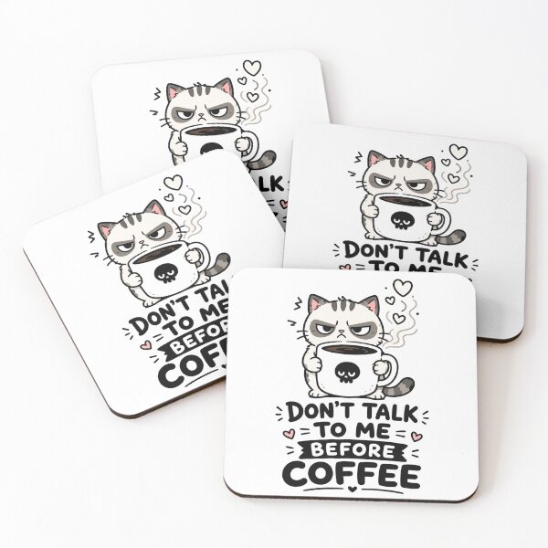 Item preview, Don’t Talk To Me Before Coffee Cat T-Shirt designed and sold by MaynyStudio.