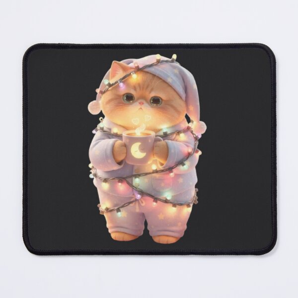 Item preview, Cozy Cat With Fairy Lights Mug designed and sold by Moody Vibes Studio.
