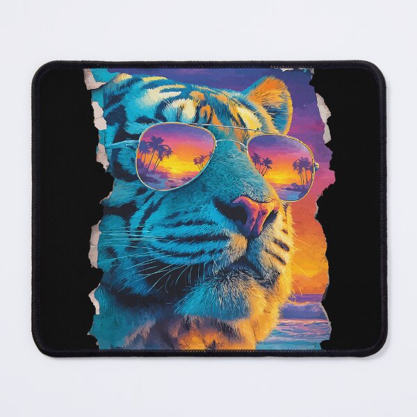 Item preview, Tiger with Sunglasses Sunset Tropical Feline Animal Summer designed and sold by Littermin.