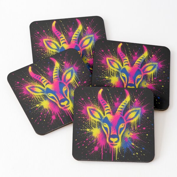 Item preview, Vibrant Neon Gazelle Splatter Art designed and sold by nahlaartist1234.