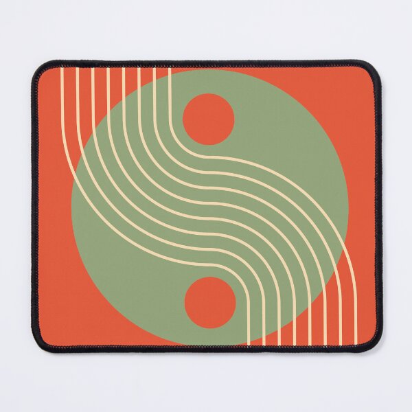 Item preview, Mid Century Abstract Yin Yang Geometric Wave in Desert Oasis Terracotta Sage designed and sold by nineFlorals.