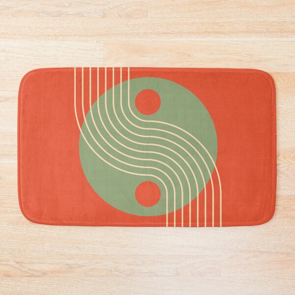 Item preview, Mid Century Abstract Yin Yang Geometric Wave in Desert Oasis Terracotta Sage designed and sold by nineFlorals.