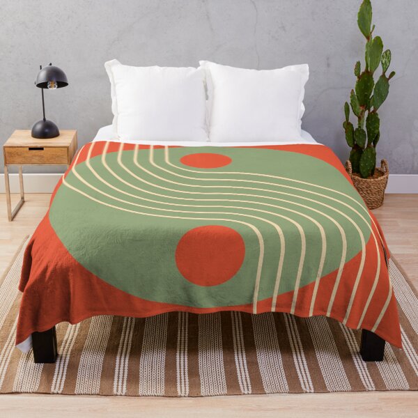 Item preview, Mid Century Abstract Yin Yang Geometric Wave in Desert Oasis Terracotta Sage designed and sold by nineFlorals.