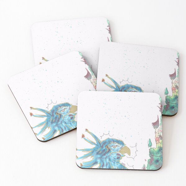 Item preview, Abstract Blue Paradise Bird Illustation designed and sold by AlcamiaArt.