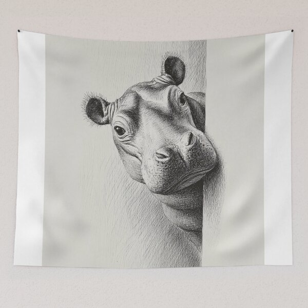 Item preview, Curious Peeking hippo designed and sold by lautir.