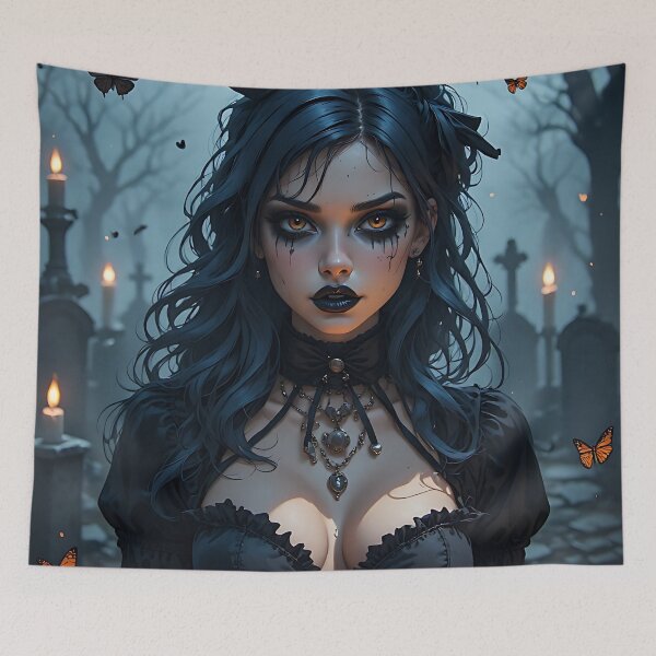 Item preview, Hot Halloween Anime Goth Girl Waifu 247 designed and sold by Your New Fixation.
