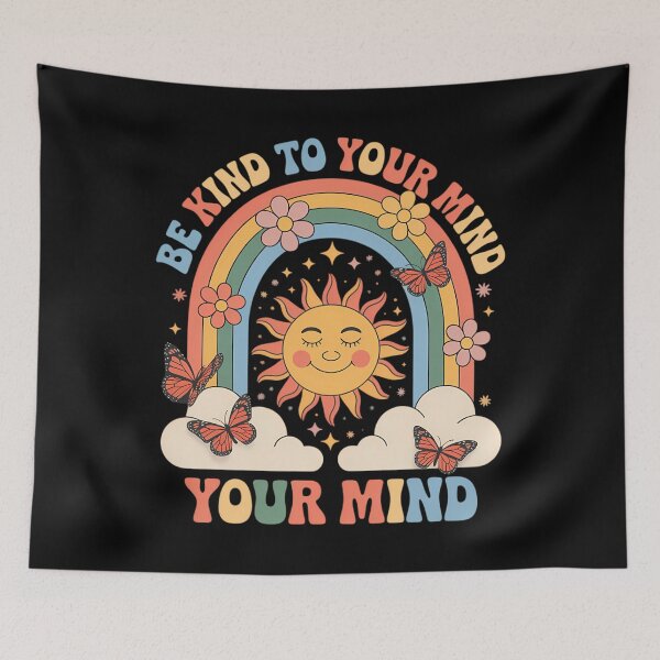 Item preview, Be Kind to Your Mind Rainbow Sun and Butterfly designed and sold by SapfireStuArt.