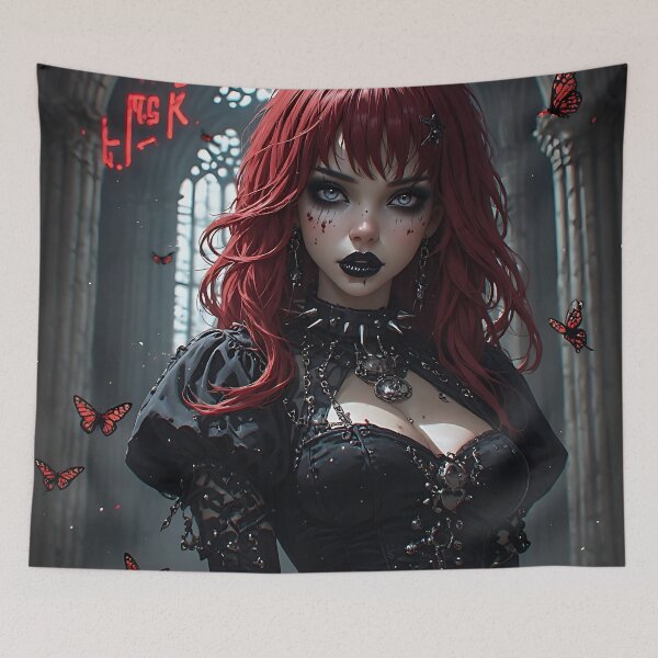 Item preview, Hot Halloween Anime Goth Girl Waifu 256 designed and sold by Your New Fixation.
